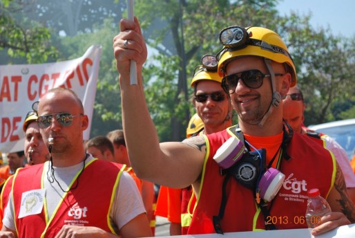 Les égoutiers de Strasbourg lors d'une manifestations en juin 2013 à Paris (Photo CGT)